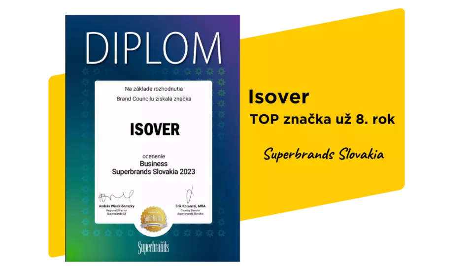 Isover - TOP značka na Slovensku Isover - TOP značka na Slovensku