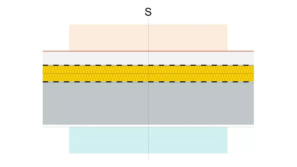 IST2 Strop, vykurovaný priestor, alt. 1.2, kamenná vlna, cementový poter